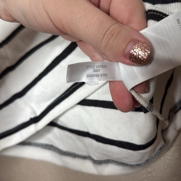 J. Crew Factory Striped Cropped Ribbed Tee - Picture 7 of 8